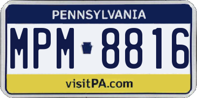 PA license plate MPM8816