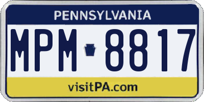 PA license plate MPM8817