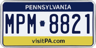PA license plate MPM8821