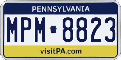 PA license plate MPM8823