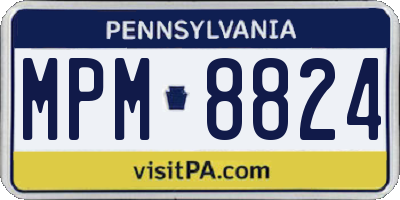 PA license plate MPM8824