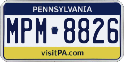 PA license plate MPM8826