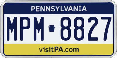 PA license plate MPM8827