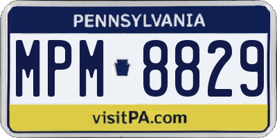 PA license plate MPM8829