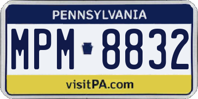 PA license plate MPM8832