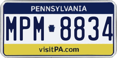 PA license plate MPM8834