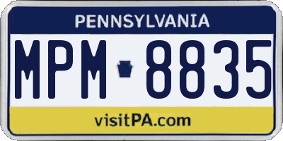 PA license plate MPM8835