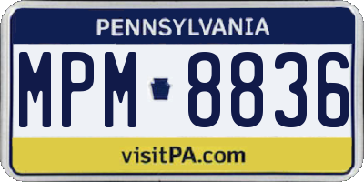 PA license plate MPM8836