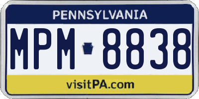 PA license plate MPM8838