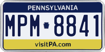 PA license plate MPM8841