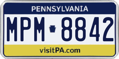 PA license plate MPM8842
