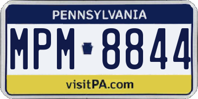 PA license plate MPM8844