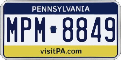 PA license plate MPM8849