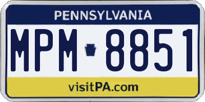PA license plate MPM8851