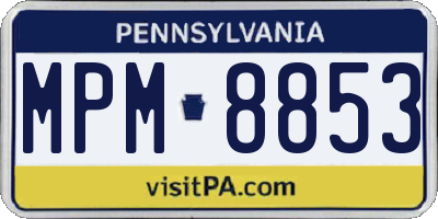 PA license plate MPM8853