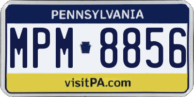 PA license plate MPM8856