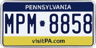 PA license plate MPM8858
