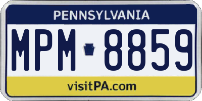 PA license plate MPM8859