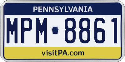 PA license plate MPM8861