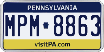 PA license plate MPM8863