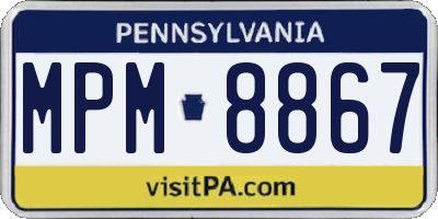 PA license plate MPM8867