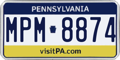 PA license plate MPM8874