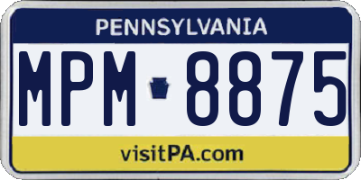 PA license plate MPM8875