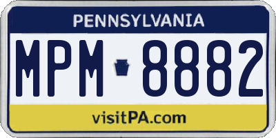 PA license plate MPM8882