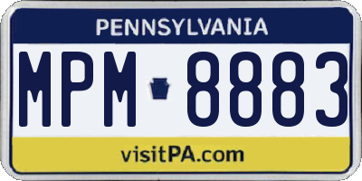 PA license plate MPM8883