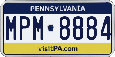 PA license plate MPM8884