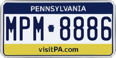 PA license plate MPM8886
