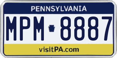 PA license plate MPM8887