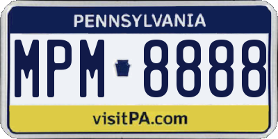 PA license plate MPM8888