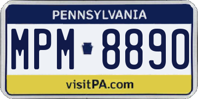 PA license plate MPM8890