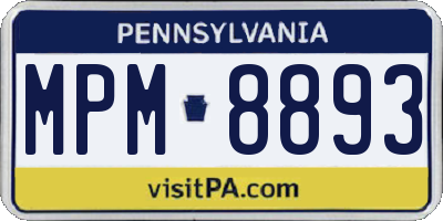 PA license plate MPM8893