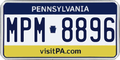 PA license plate MPM8896