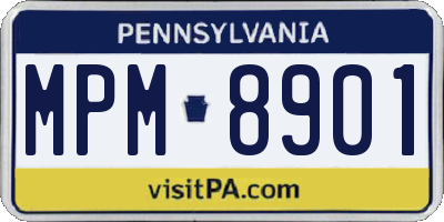 PA license plate MPM8901