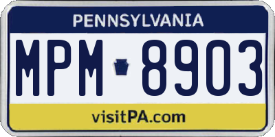 PA license plate MPM8903