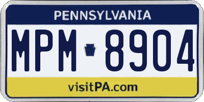 PA license plate MPM8904
