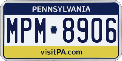 PA license plate MPM8906