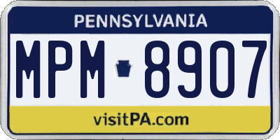 PA license plate MPM8907