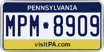 PA license plate MPM8909