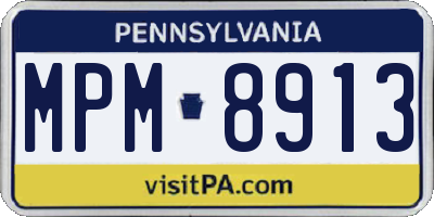 PA license plate MPM8913