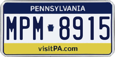 PA license plate MPM8915