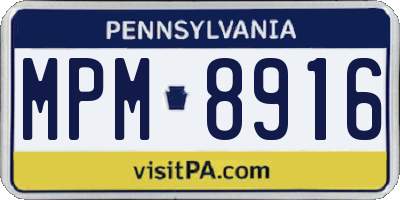 PA license plate MPM8916