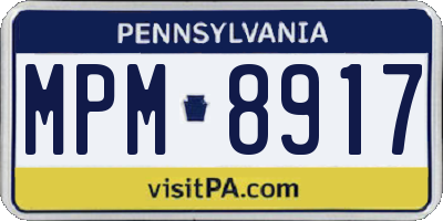 PA license plate MPM8917