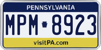 PA license plate MPM8923