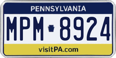 PA license plate MPM8924