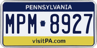 PA license plate MPM8927