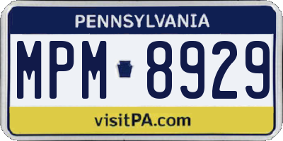 PA license plate MPM8929